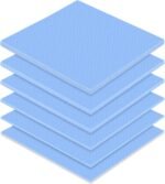 Frienda 6 Pcs Thermal Pad 100 x 100 Mm, 0.5, 1, 1.5, 2, 2.5, 3 mm Heat Resistant Conductive Silicone Thermal Pads Conductivity 6.0 W/M for Laptop Heatsink CPU Gpu LED Cooler(Blue) - Image 2
