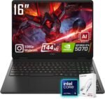 HP OMEN 16 Slim Gaming Laptop, 144Hz 2K Display, Intel Core Ultra 9 285H(>i9-14900, 5.4 GHz), NVIDIA GeForce RTX 5070, AI Ready, 1080p Webcam, Creator, Black, Windows 11 Home(64GB DDR5 RAM | 1TB SSD) - Image 2