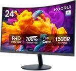 KOORUI 24 inch Curved Monitor, Full HD 1080P Curved Computer Monitor, 100Hz 1500R PC Screen, TÜV Rheinland Certified, HDMI VGA, Tilt Adjustment, LCD Display, Eye Care, Black 24N5CA - Image 2