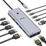 Laptop Docking Station Dual Monitor, USB C Hub with 2 HDMI, RJ45 Ethernet, 5 Gbps USB C/A, 100W PD for Dell/HP/Lenovo - MOKiN - Image 2