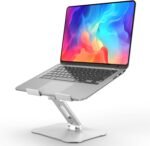 Laptop Stand for Desk, Ergonomic Adjustable Laptop Riser Holder, Foldable Portable Computer Notebook Stand Compatible with 10-16” MacBook Pro/Air, Dell, HP (Silver) - Image 2