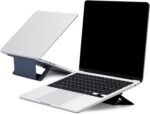 MOFT Laptop Stand for Desk, Adhesive Airflow Laptop Cooling Stand for Heat Dissipation with 2 Adjustable Viewing Angles, Foldable & Portable Computer Stand Compatible with Laptops 11"-16", Navy Blue - Image 2