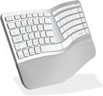 Macally Ergonomic Keyboard for Mac Wireless, Split Bluetooth & USB-C+A Wired Dual Mode Keyboard, Rechargeable Multi-Device Ergonomic Keyboard for MacBook iMac iPad iPhone with Wrist Cushion - Image 2