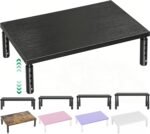 OPNICE Desk Organizers and Accessories, Adjustable Computer Monitor Stand Riser, Laptop Stand for Desk, Office Desk Accessories & Workspace Organizers for Home Office, Black Wood - Image 2