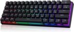 Portable 60% Mechanical Gaming Keyboard, Wired Keyboard with Blue Switches,LED Customization Backlit,61 Keys Ultra-Compact Mini OfficeKeyboard for PC/Mac/Xbox,Easy to Carry On Trip-Black - Image 2