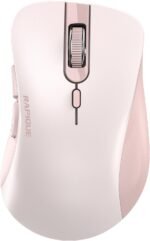 RAPIQUE Bluetooth Wireless Mouse - Dual Bluetooth & 2.4 GHz USB Receiver, Ergonomic Design, Quiet Clicks, Low Power - Multi-Device Compatibility for MacBook, Laptop, Computer, iPad Air/Pro (Pink) - Image 2