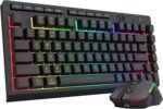 Redragon Wireless Gaming Keyboard and Mouse Combo, Bluetooth/2.4G/USB-C Wired, RGB Backlit, 60% Portable Quiet Rechargeable Macro Membrane Keyboard & 12800 DPI Mouse with Software for Win/MAC - Image 2