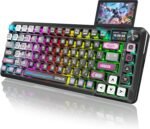 Redragon Wireless Mechanical Gaming Keyboard - Gasket-Mounted RGB Backlit, Custom Keys, 3-Mode(Bluetooth/2.4G/USB), Hot-Swap Pre-Lubed Switches, Screen & Control Knob - Cyber Mecha Style, Plasma Arc - Image 2