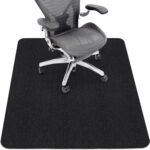 Sycoodeal Office Chair Mat for Hardwood Floor,Office Computer Gaming Chair Mat for Tile Floor,Large Floor Protector Rug,Anti-Slip,Easy to Clean,Pure Black(48"x36") - Image 2