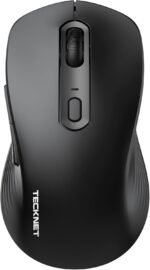 TECKNET Bluetooth Mouse, [ USB + BT1 + BT2 ] Wireless Mouse for Laptop, Silent Click, Ergonomic Design, 4800 DPI Computer Mice Wireless, Dual Mode for Laptop, Computer, iPad, MacBook - Image 2