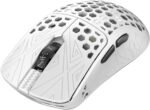 Tenko ARBITER Akitsu Medium Carbon Fiber Gaming Mouse - Ultra-Light 40g, Wireless 8K Polling, 30K DPI, PIXART 3950 Sensor, 60Hr Battery, LCD Receiver Display - White - Image 2