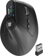 Transformers Vertical Ergonomic Mouse with LED Screen & Knob Control, Rechargeable Vertical Mouse Wireless, 3-Device Connectivity (2.4G + Dual Bluetooth), Quiet Clicks, Computer Mice for PC/Mac/Laptop - Image 2