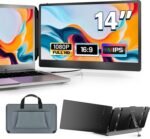 domyfan 14" Laptop Monitor Extender, FHD 1080P IPS Dual Laptop Screen Extender, HDMI/USB-A/Type-C Plug and Play for Windows, Mac, Chrome, Android, Xbox, Switch, PS5, Work with 13.3”-17” Laptops - Image 2