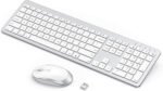 seenda Wireless Keyboard and Mouse Combo, Rechargeable Quiet Keyboard Mouse, Sleek and Ultra Thin Design, Full-Size with Number Pad for Windows, Laptop, PC, Notebook, Desktop- Silver and White - Image 2