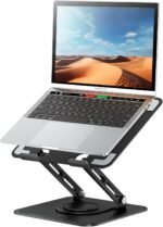 tounee Laptop Stand for Desk, Adjustable Computer Stand Holder with 360° Rotating Base, Ergonomic Laptop Riser Compatible with MacBook Pro Air, All Laptops 10-15.6"-Black - Image 2